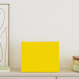 Paper Bags 250 pcs with Handles Yellow 32x22x24 cm 4101791