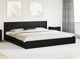 Bed Frame with Storage and Headboard Black 200 x 200 cm 3413918