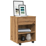 ZNTS Rolling Cabinet Artisan Oak 46x36x59 cm Engineered Wood 856661