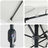 Garden Parasol Sand and Anthracite 385 x 209 x 244 cm Polyester 42003283