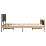 Bed Frame with Headboard Dark Grey 120 x 200 cm Solid Pine Wood 878400