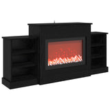 Electric Fireplace Black Oak 140 x 30 x 67 cm Engineered wood 8021144