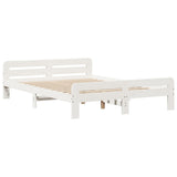 Bed Frame without Mattress White 150x200 cm King Size Solid Wood Pine 855470