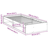 Day Bed without Mattress White 90x190 cm Solid Wood Pine 859248