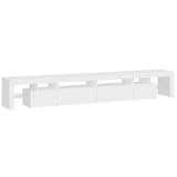 TV Cabinet with LED Lights White 260x36.5x40 cm 3152818