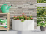 Planter White 60 x 30 x 35 cm Steel 883697