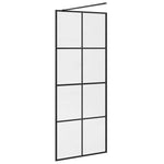 Walk-in Shower Wall with Clear ESG Glass 80x195 cm Black 151033