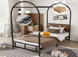 Metal bed, 3FT single bed 90x190cm, Durable and Sturdy, Canopy Twin Bed, Iron bed for adults & N604P283084B