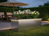 Garden Planter with LED Silver 30 x 80 x 30 cm Galvanised Steel 8008108