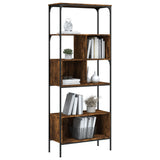 Bookcase 5-Tier Smoked Oak 76x33x188.5 cm Engineered Wood 839005