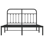 Metal Bed Frame without Mattress with Headboard Black 140x200cm 352579