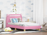 Toddler Bed Frame with Headboard Pink 70 x 140 cm Fabric 42011207