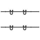 Sliding Door Hardware Kit 200 cm Steel Black 3295734