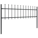 ZNTS Garden Fence with Spear Top Steel 5.1x0.6 m Black 277595