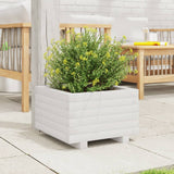 Garden Planter White 40x40x26.5 cm Solid Wood Pine 847289