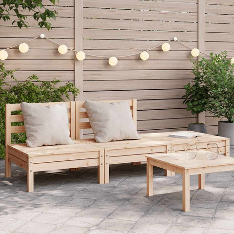 Garden Sofa 3-Seater Solid Wood Pine 838033
