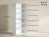Six Shelf Bookcase - White T3398P344753
