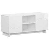 TV Stand 90 x 34.5 x 40 cm High Gloss White Engineered Wood 8011481