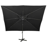 Cantilever Garden Parasol with Double Top Black 400x300 cm 312377