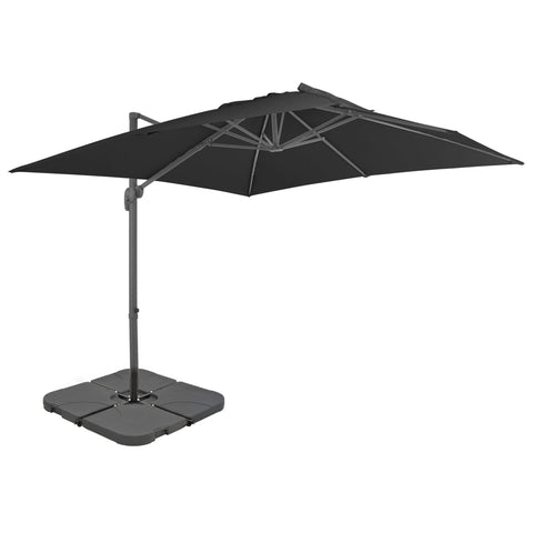 Garden Parasol with Portable Base Anthracite 276346