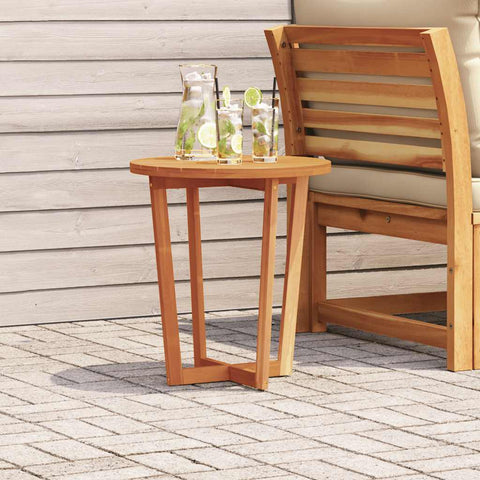 ZNTS Garden Side Table Round Ø55x60 cm Solid Wood Acacia 4108132