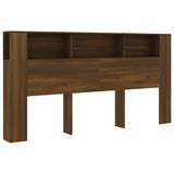 Headboard Cabinet Brown Oak 200x18.5x104.5 cm 817281