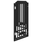 Dog Gate with Door Foldable 6 Panels Black 300 cm Poplar Wood 352191