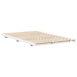 Bed Frame White 120 x 190 cm Solid Pine Wood 873083