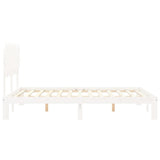 Bed Frame without Mattress White 140x190 cm Solid Wood Pine 3193707