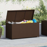 Garden Storage Box Brown 120x50x60 cm Poly Rattan 42499