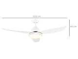 Reversible Ceiling Fan with Light, 3 Blades Indoor Modern Mount White LED Lighting Fan with Remote T3398P329551