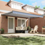 Retractable Awning Blue and White 450 x 300 cm 3330852