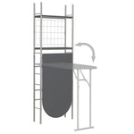 ZNTS 3 Piece Folding Dining Set with Storage Rack MDF and Steel Black 284404