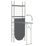 ZNTS 3 Piece Folding Dining Set with Storage Rack MDF and Steel Black 284404