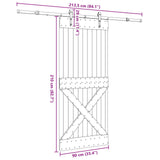 Sliding Door NARVIK Natural and Black 3445392