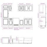 8 Piece Kitchen Cabinet Set Kalmar Black Engineered Wood 3314792