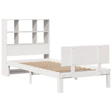 Bookcase Bed without Mattress White 90x190cm Single Solid Wood Pine 3322653