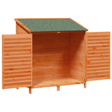 Garden Shed with Roof Brown 106 x 56 x 113.5 cm Solid Fir Wood 42033459