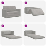 Folding Sofa Bed Light Grey 124 x 71 x 78 cm Velvet 42030515