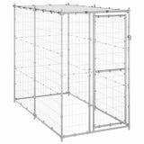 Outdoor Dog Kennel Galvanised Steel with Roof 110x220x180 cm 150800