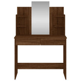 Dressing Table with Mirror Brown Oak 96x39x142 cm 837581