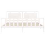 Bed Frame without Mattress White 200x200 cm Solid Wood Pine 3192187