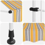 Manual Retractable Awning 350 cm Yellow and Blue Stripes 43229