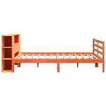 ZNTS Bookcase Bed without Mattress Wax Brown 180x200 cm Super King Solid Wood Pine 3321869