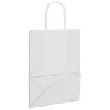 Paper Bags 250 pcs with Handles White 21x11x28 cm 4101615