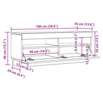 TV Cabinet White 100x35x40 cm Engineered Wood 804436