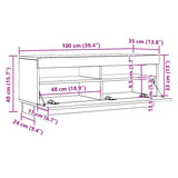 TV Cabinet White 100x35x40 cm Engineered Wood 804436
