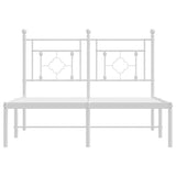 Metal Bed Frame without Mattress with Headboard White 120x190cm 374385