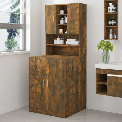 Washing Machine Cabinet Smoked Oak Engineered Wood 3120182