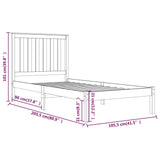 3103833 Bed Frame without Mattress Solid Wood 100x200 cm